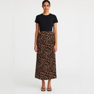 Jason Wu Maxi Skirt Animal Print Faux Pencil Wrap Skirt Women's Size Small